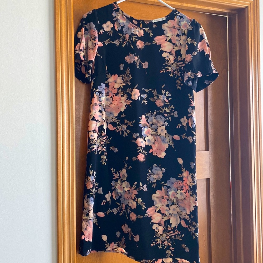 Floral Black and Pink Dress